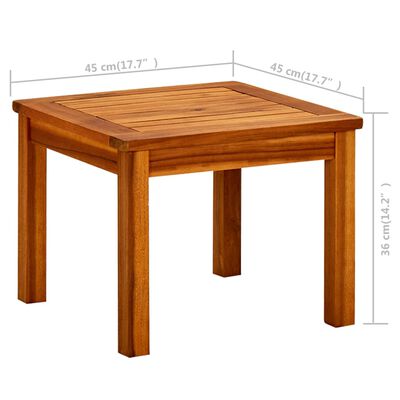 vidaXL Tavolino da Giardino 45x45x36 cm in Legno Massello di Acacia