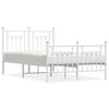 vidaXL Giroletto con Testiera e Pediera Metallo Bianco 120x190 cm