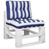 vidaXL Cuscini per Pallet 2 pz Strisce Blu e Bianche in Tessuto