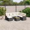 vidaXL Set Divani da Giardino con Cuscini 8 pz Nero in Polyrattan