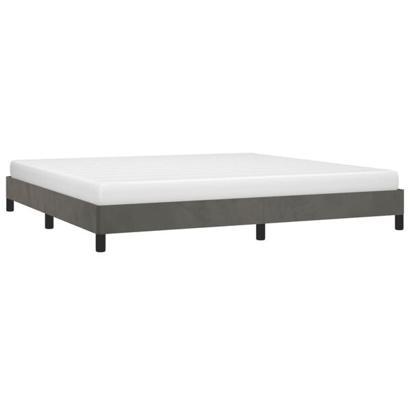 vidaXL Giroletto senza Materasso Grigio Scuro 200x200 cm Velluto