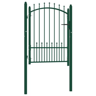 vidaXL Cancello per Recinzione con Punte in Acciaio 100x125 cm Verde
