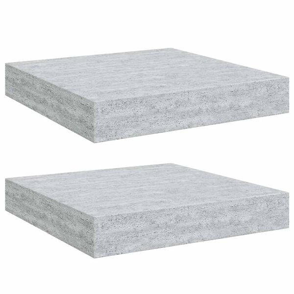 vidaXL Scaffali a Parete 2 pz Grigio Cemento 23x23,5x3,8 cm in MDF