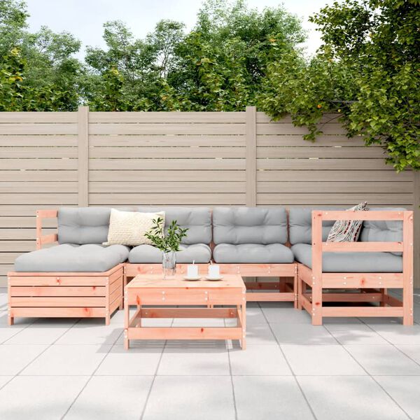 vidaXL Set Divani da Giardino 7 pz in Legno Massello Abete Douglas