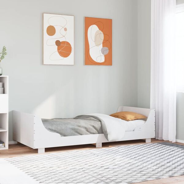 vidaXL Letto senza Materasso Bianco 75x190 in Legno Massello di Pino