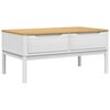 vidaXL Tavolino FLORO Bianco 99x55,5x45 cm in Legno di Pino