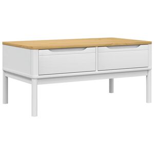 vidaXL Tavolino FLORO Bianco 99x55,5x45 cm in Legno di Pino