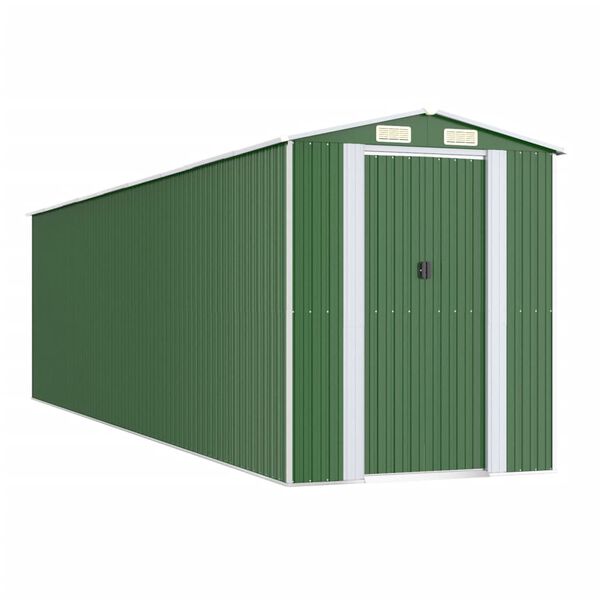 vidaXL Capanno da Giardino Verde 192x772x223 cm Acciaio Zincato