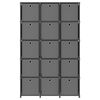 vidaXL Mobile con 15 Scatole a Cubo Grigio 103x30x107,5 cm in Tessuto