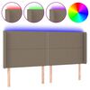 vidaXL Testiera a LED Tortora 203x16x118/128 cm in Tessuto