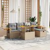 vidaXL Set Divano da Giardino 6 pz con Cuscini Beige in Polyrattan