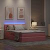 vidaXL Letto con contenitore e LED con led Rosa 140 x 190 cm Velluto