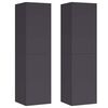 vidaXL Mobili Porta TV 2pz Grigi 30,5x30x110 cm in Legno Multistrato