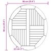 vidaXL Piano Tavolo in Legno Massello di Teak Rotondo 2,5 cm 90 cm