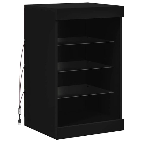 vidaXL Credenza con Luci LED Nera 41x37x67 cm