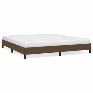 vidaXL Giroletto senza Materasso Marrone Scuro 160x200 cm Tessuto
