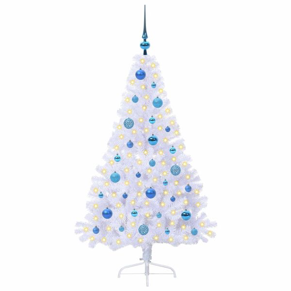 vidaXL Albero di Natale artificiale Bianco 150 cm PVC e Acciaio