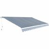 vidaXL Tendone manuale 5 x 3 m Strisce Blu e Bianche 100% Poliestere