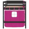 vidaXL Letto a Soppalco con Tende Bambini Rosa 90x200 cm Massello Pino