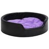 vidaXL Lettino per Cani Nero e Viola 69x59x19 cm Peluche e Similpelle