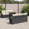 vidaXL Set Divano da Giardino con archiviazione 7 pcs Nero Poly Rattan