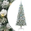 vidaXL Albero di Natale Artificiale con Rami Pieghevoli Verde e Bianco