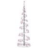 vidaXL Albero di Natale a LED con Palline 120 LED Bianco Caldo 180 cm