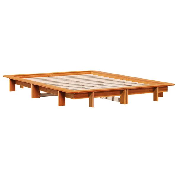vidaXL Letto senza Materasso Marrone Cera 120x190 cm in Legno di Pino