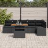 vidaXL Set Divano da Giardino con archiviazione 7 pcs Nero Poly Rattan