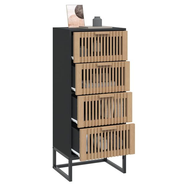 vidaXL Credenza Nera 40x30x95 cm in Legno Multistrato