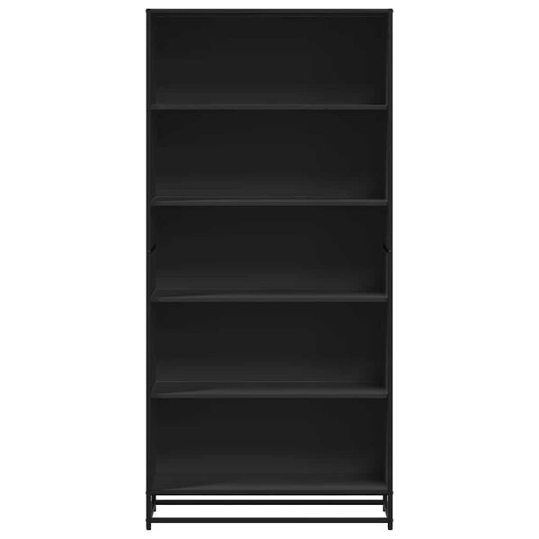 vidaXL Libreria Nera 80,5x35x170,5 cm in Truciolato