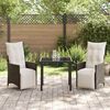 vidaXL Set da Pranzo per Giardino con cuscino 3 pcs Marrone polyrattan