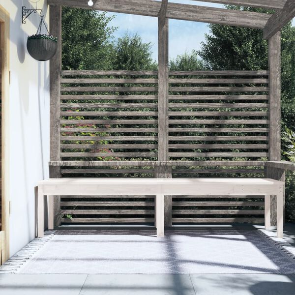 vidaXL Panca Giardino 2 Posti Bianca 203,5x44x45cm Legno Massello Pino