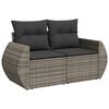 vidaXL Set Divani da Giardino 11 pz con Cuscini in Polyrattan Grigio