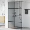 vidaXL Parete Doccia Walk-in Nero 115 x 195 cm vetro temperato