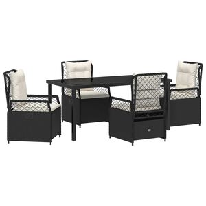 vidaXL Set da Pranzo per Giardino 5 pcs Nero polyrattan