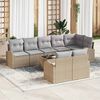 vidaXL Set Divano da Giardino 9 pcs Beige e grigio chiaro polyrattan