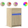 vidaXL Comodino con Luci LED Rovere Sonoma in Legno Multistrato