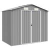 vidaXL Capanno da Giardino Grigio 205x129x183 cm in Acciaio Zincato