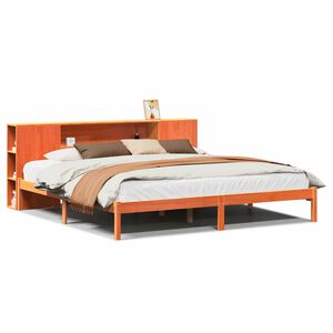 vidaXL Letto Libreria senza Materasso Marrone Cera 200x200 cm in Pino