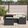vidaXL Set Divano da Giardino con archiviazione 5 pcs Nero Poly Rattan