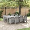 vidaXL Set da Pranzo per Giardino 9 pcs Grigio chiaro Polipropilene
