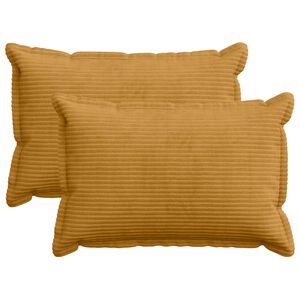 vidaXL Federa 2 pz HOUTEN Giallo 30 x 50 cm corduroy