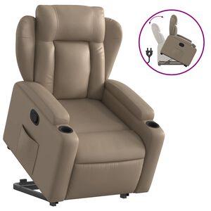 vidaXL Poltrona Alzapersona Reclinabile Cappuccino in Similpelle