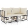 vidaXL Divani Angolari Modulari con Cuscini 2 pz in Polyrattan