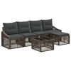 vidaXL Set Divano da Giardino 6 pcs Grigio polyrattan
