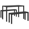 vidaXL Set da Pranzo per Giardino 3 pz Antracite Acciaio