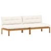 vidaXL Unit&agrave; Divano Centrale 2 Pezzo Naturale e Bianco Crema