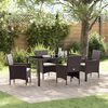 vidaXL Set da Pranzo per Giardino con cuscino 5 pcs Marrone polyrattan
