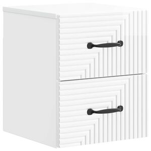 vidaXL Mobiletto da notte a muro Bianco Lucido 34,5 x 33 x 40 cm